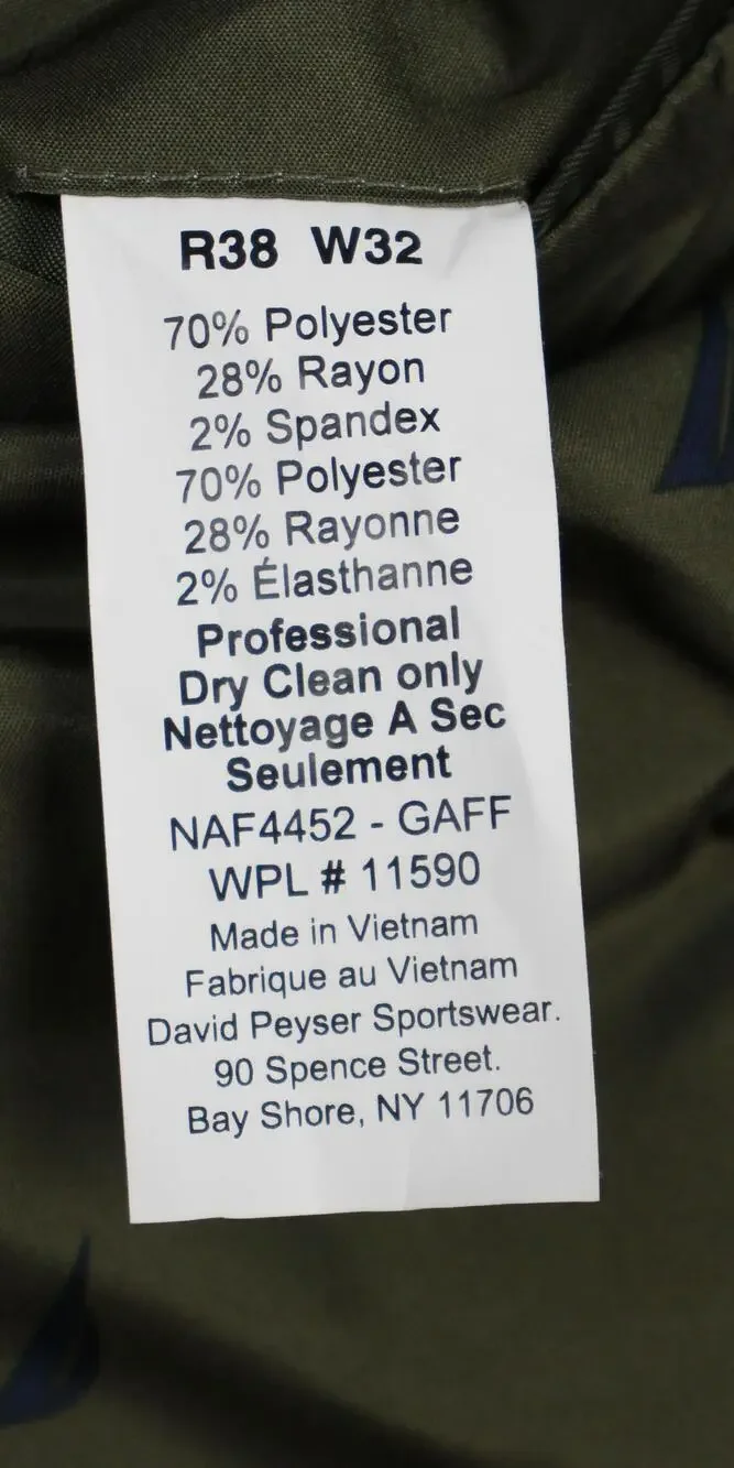Nautica Suit Mens 38R 32W Olive Modern Fit GAFF Active Stretch 2 Piece NAF4452